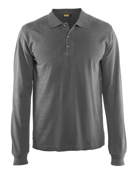 Langarm Polo Shirt Grau