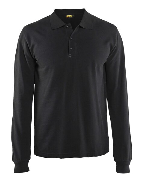 Langarm Polo Shirt Schwarz