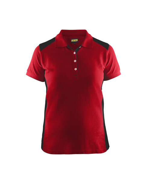 Damen Polo Shirt Rot/Schwarz