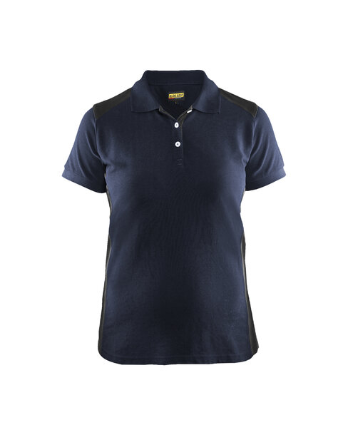 Damen Polo Shirt Dunkel Marineblau/Schwarz