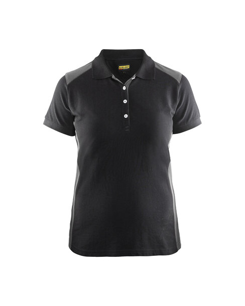Damen Polo Shirt Schwarz/Grau