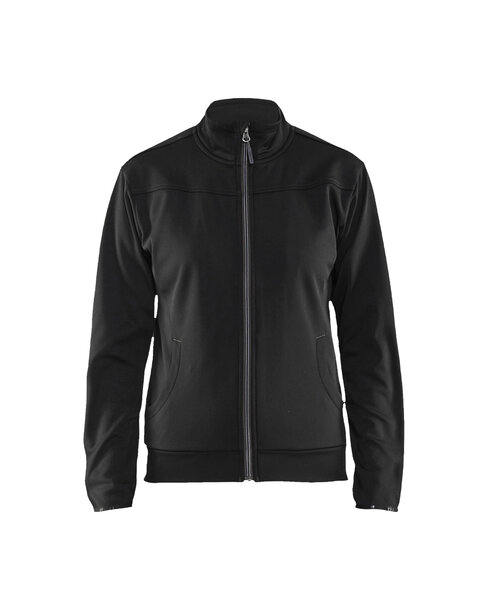 Damen Sweatshirt mit Reißverschluss Schwarz/Dunkelgrau
