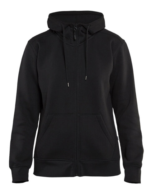 Damen Kapuzenjacke mit Reißverschluss Schwarz