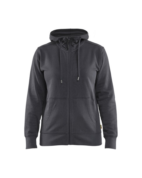 Damen Kapuzenpulli mit ReißverschlussMittelgrau