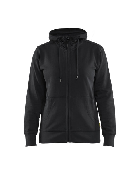 Damen Kapuzenpulli mit ReißverschlussSchwarz