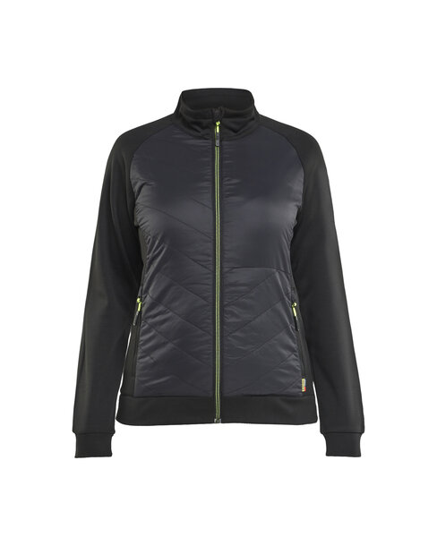 Damen Hybrid Sweater Schwarz/Gelb