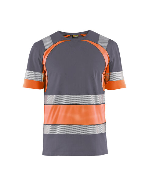 High Vis T-Shirt Mittelgrau/High Vis Orange