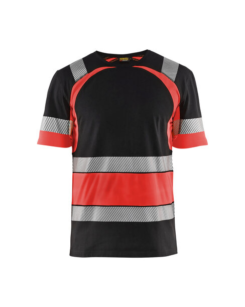 High Vis T-Shirt Schwarz/High Vis Rot