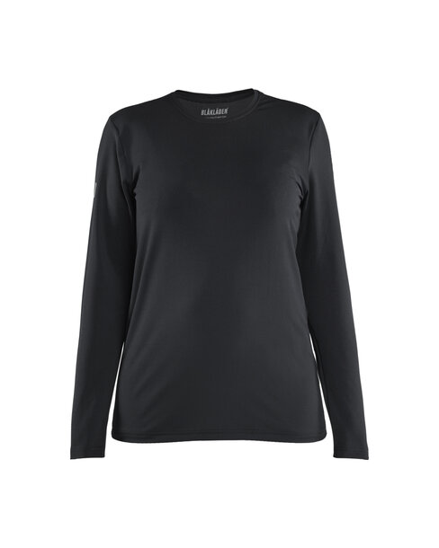 Damen Langarm Funktions T-Shirt mit UV-Schutz Schwarz