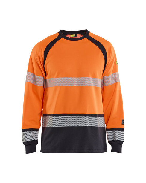 Multinorm Langarmshirt Inhärent High Vis Orange/Marineblau