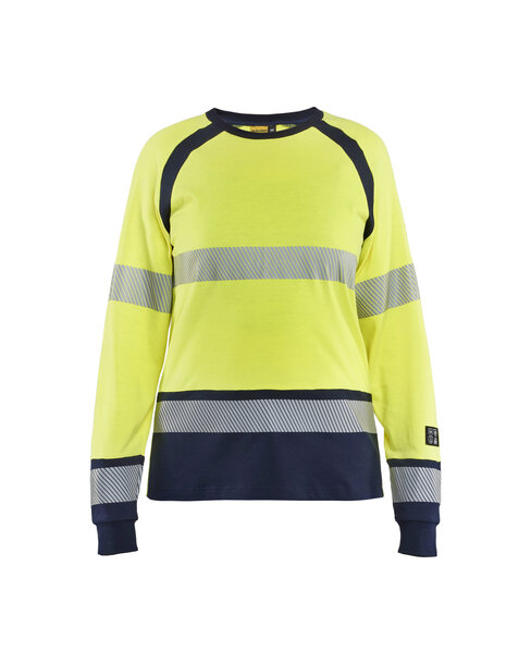 Multinorm Langarm Shirt High Vis Gelb/Marineblau