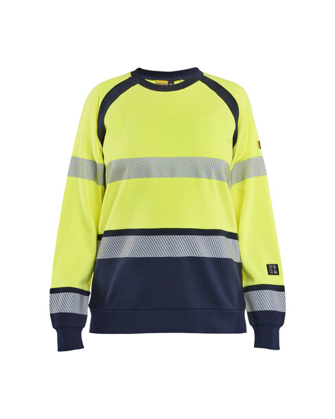 Multinorm Sweatshirt für Damen High Vis Gelb/Marineblau