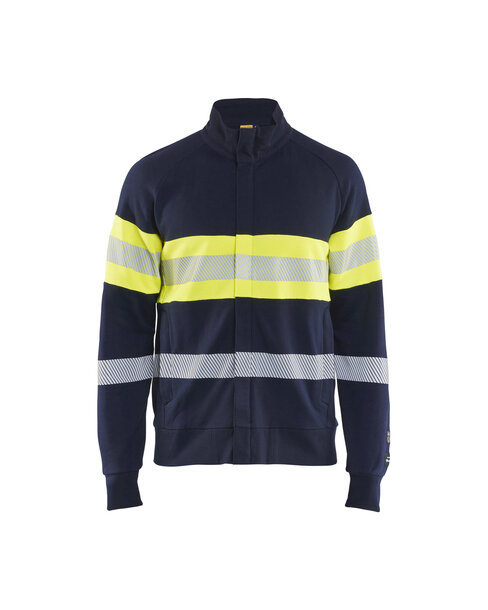 Multinorm Sweatshirt High Vis mit ReißverschlussMarineblau/ High Vis Gelb
