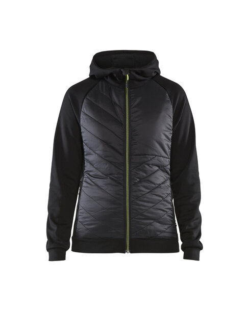 Damen Hybrid Sweater Schwarz/Gelb