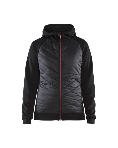 Damen Hybrid Sweater Schwarz/Rot