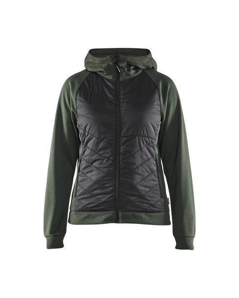 Damen Hybrid SweaterHerbstgrün/Schwarz