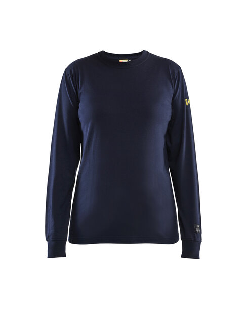Flammhemmendes Damen-Shirt Langarm Marineblau