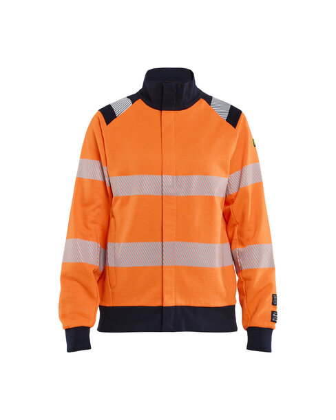 Damen Multinorm Sweatjacke inhärent High Vis Orange/Marineblau