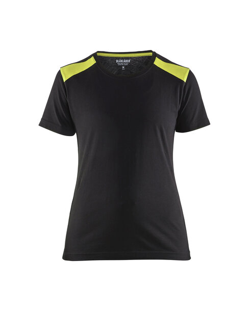 Damen T-Shirt Schwarz/Gelb