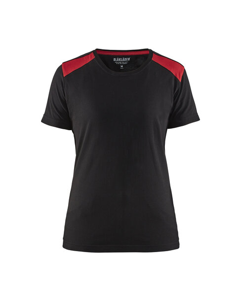 Damen T-Shirt Schwarz/Rot