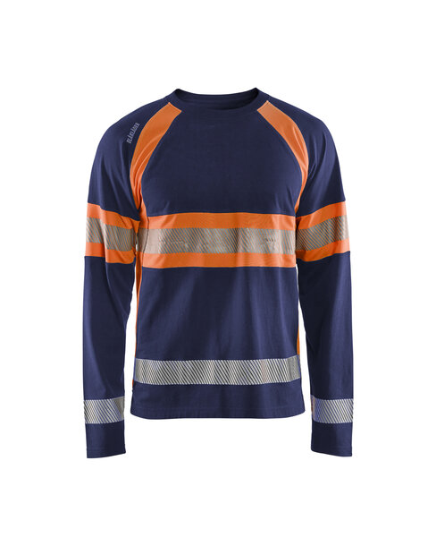 High Vis Shirt langärmelig Marineblau/Orange