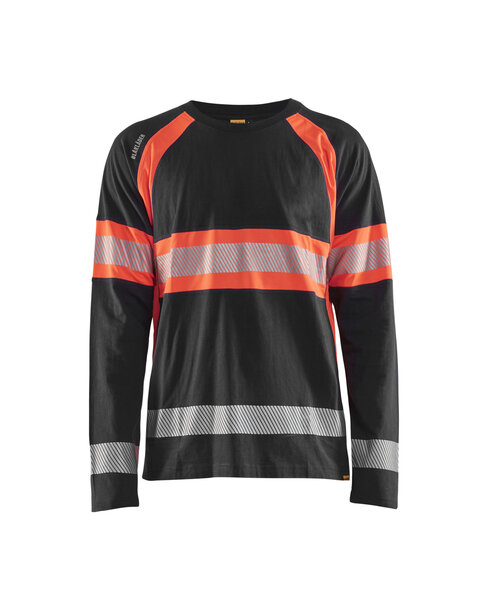 High Vis Shirt langärmelig Schwarz/High Vis Rot