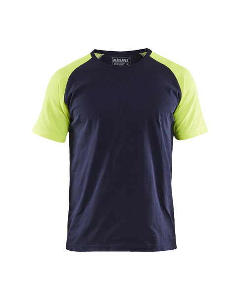 T-Shirt Marineblau/Gelb