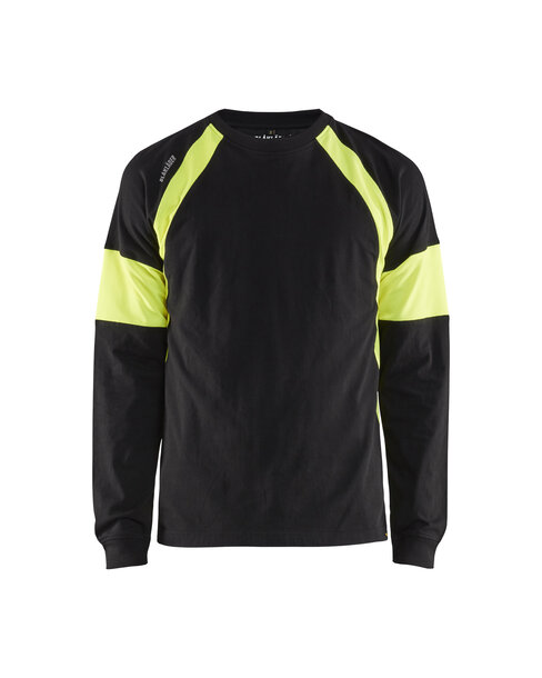 Langarm Shirt Schwarz/Gelb