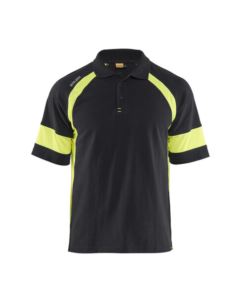 Poloshirt mit High Vis Schwarz/Gelb