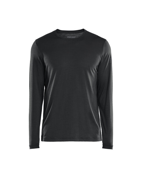 Merino Langarmshirt Schwarz