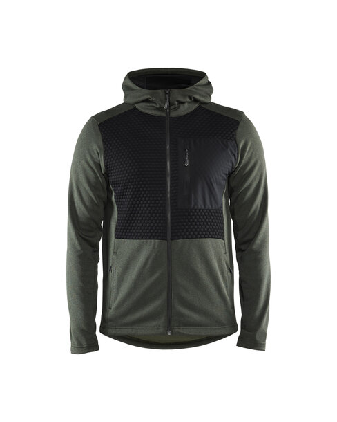 Kapuzensweater mit Reißverschluss Herbstgrün/Schwarz