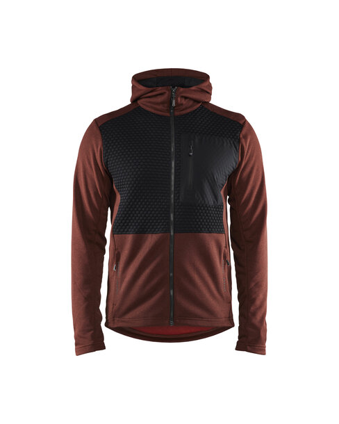 Kapuzensweater mit Reißverschluss Rostrot/Schwarz