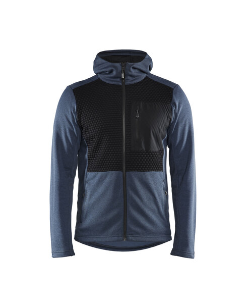 Kapuzensweater mit Reißverschluss Taubenblau/Schwarz