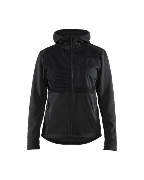 Damen Kapuzenjacke mit Reißverschluss Schwarz