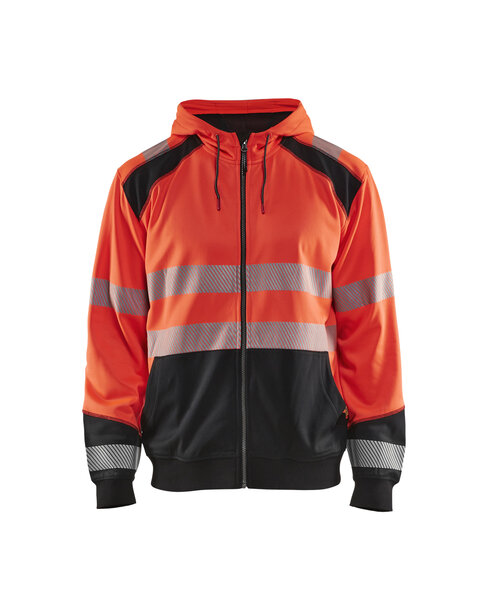 High Vis Kapuzensweater High Vis Rot/Schwarz
