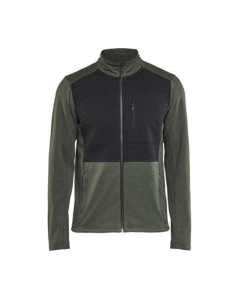 Sweatshirt mit durchgehendem Reißverschluss Herbstgrün/Schwarz