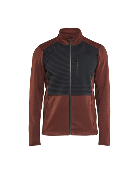 Sweatshirt mit durchgehendem Reißverschluss Rostrot/Schwarz
