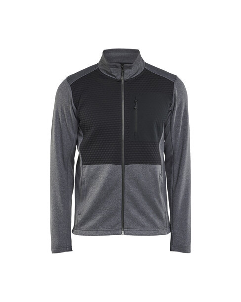 Sweatshirt mit durchgehendem Reißverschluss Schwarz Melange