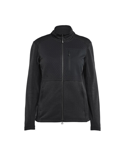 Damen Sweatshirt mit durchgehendem Reißverschluss Schwarz
