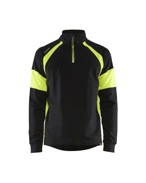 Sweatshirt mit High Vis Einsätzen Schwarz/Gelb