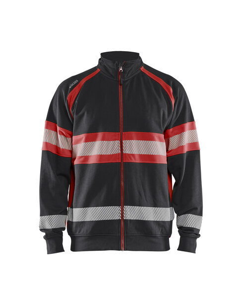High Vis Sweatjacke Schwarz/High Vis Rot