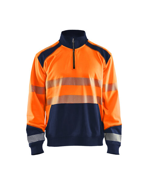 High Vis Sweatshirt Half-Zip High Vis Orange/Marineblau