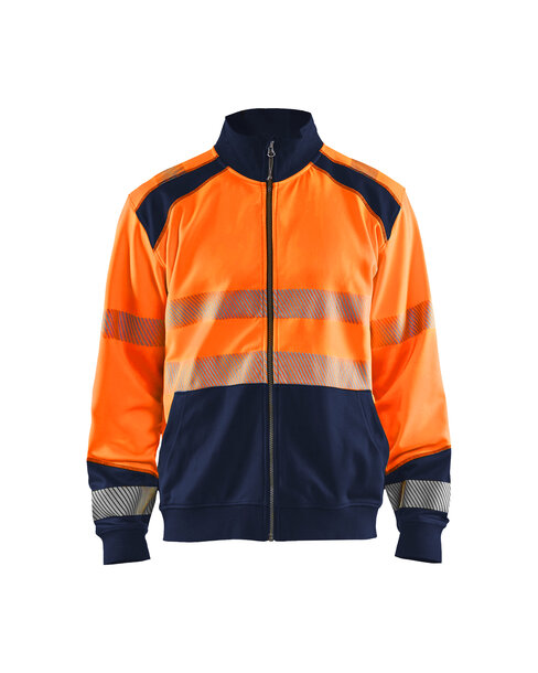 High Vis Sweatshirt mit Reißverschluss High Vis Orange/Marineblau