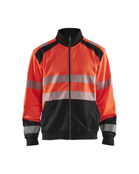 High Vis Sweatshirt mit Reißverschluss High Vis Rot/Schwarz