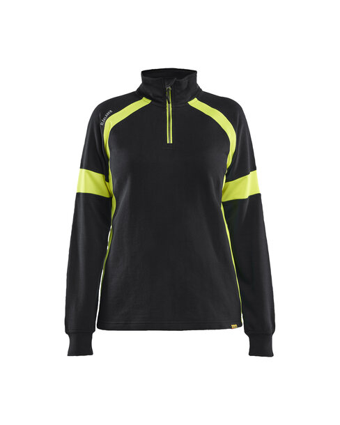 Damen Sweatshirt mit High Vis Schwarz/Gelb