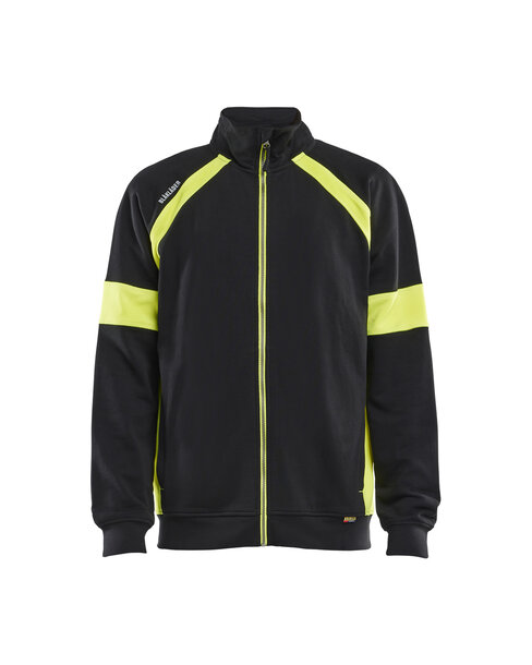 Sweatshirt mit High Vis Full Zip Schwarz/Gelb
