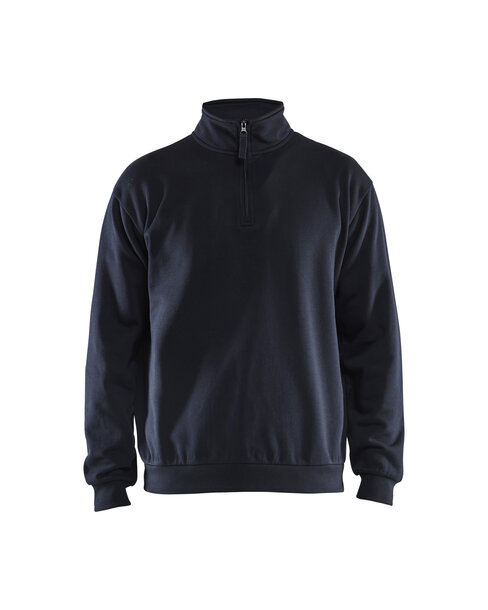Sweatshirt mit Half-Zip Dunkel Marineblau