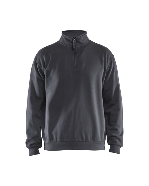 Sweatshirt mit Half-Zip Mittelgrau