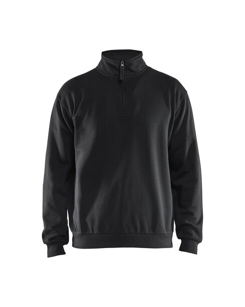 Sweatshirt mit Half-Zip Schwarz