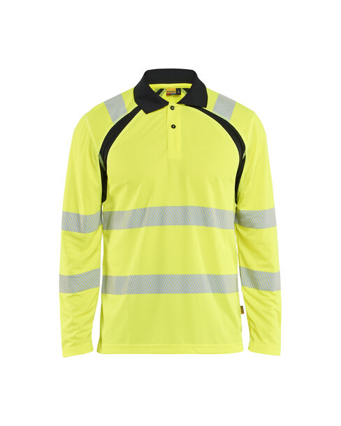 UV Poloshirt High Vis langarm High Vis Gelb/Schwarz